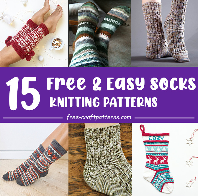 15 Free & Easy Sock Knitting Patterns